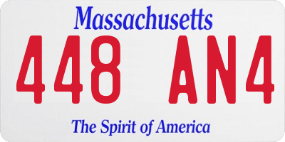 MA license plate 448AN4