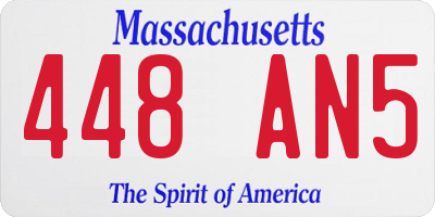 MA license plate 448AN5