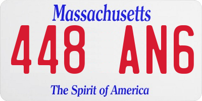 MA license plate 448AN6