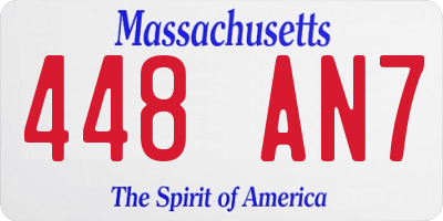 MA license plate 448AN7