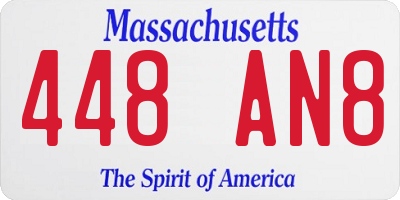 MA license plate 448AN8