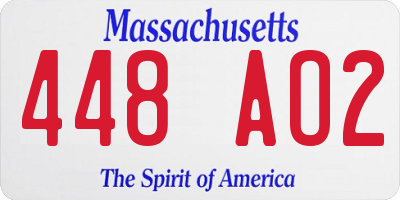 MA license plate 448AO2