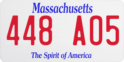 MA license plate 448AO5