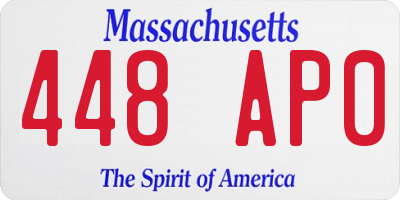 MA license plate 448AP0