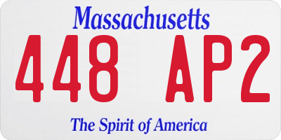 MA license plate 448AP2