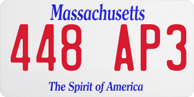 MA license plate 448AP3