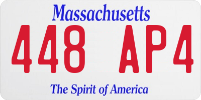 MA license plate 448AP4
