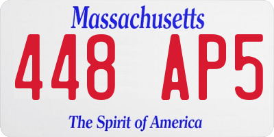 MA license plate 448AP5