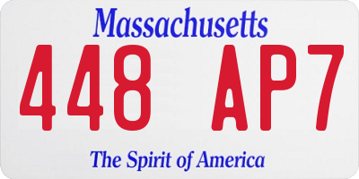 MA license plate 448AP7