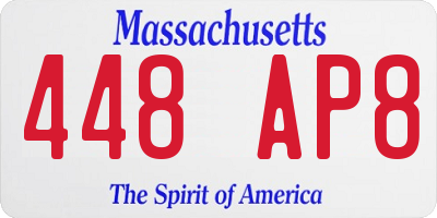 MA license plate 448AP8