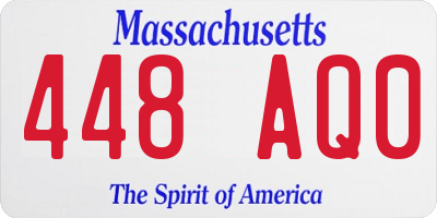 MA license plate 448AQ0