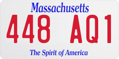 MA license plate 448AQ1