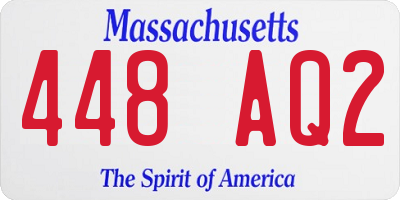 MA license plate 448AQ2