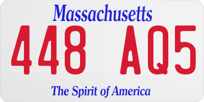 MA license plate 448AQ5