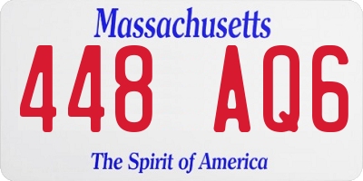 MA license plate 448AQ6