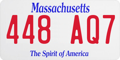 MA license plate 448AQ7