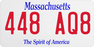 MA license plate 448AQ8