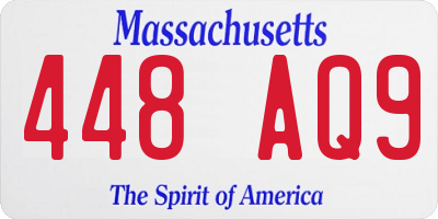 MA license plate 448AQ9
