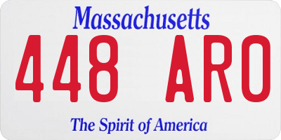MA license plate 448AR0