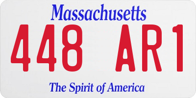 MA license plate 448AR1