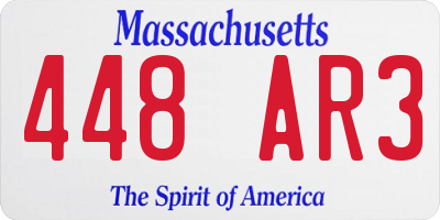 MA license plate 448AR3