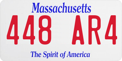 MA license plate 448AR4
