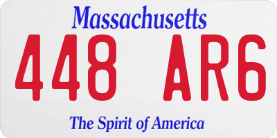 MA license plate 448AR6
