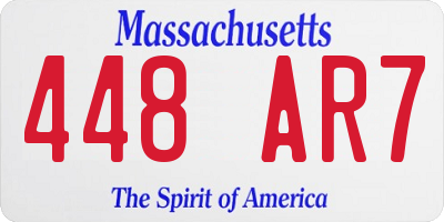 MA license plate 448AR7