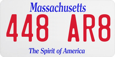 MA license plate 448AR8