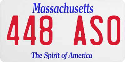 MA license plate 448AS0