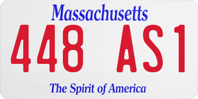 MA license plate 448AS1