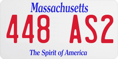 MA license plate 448AS2