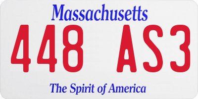 MA license plate 448AS3