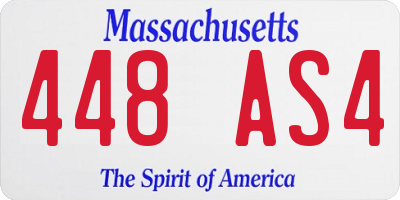 MA license plate 448AS4