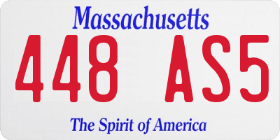 MA license plate 448AS5