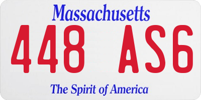 MA license plate 448AS6