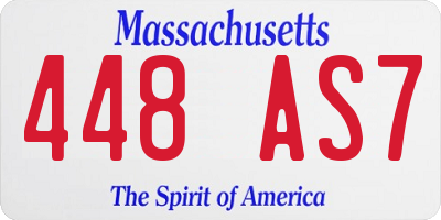 MA license plate 448AS7