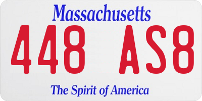 MA license plate 448AS8