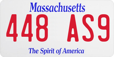 MA license plate 448AS9