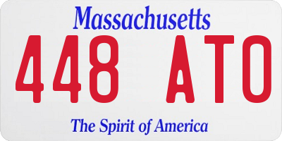 MA license plate 448AT0