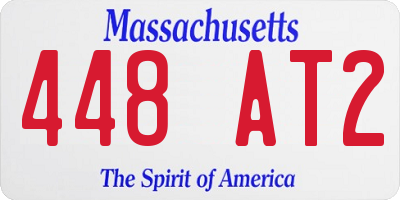 MA license plate 448AT2