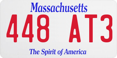 MA license plate 448AT3
