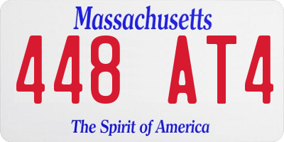 MA license plate 448AT4