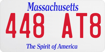 MA license plate 448AT8