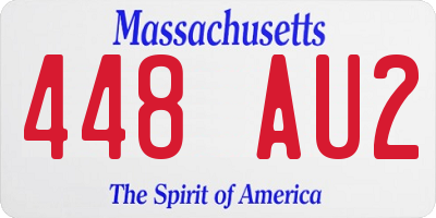 MA license plate 448AU2