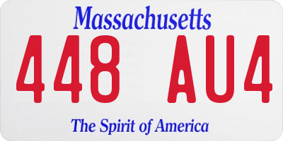 MA license plate 448AU4