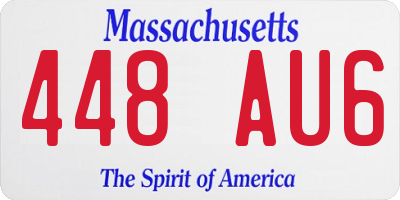 MA license plate 448AU6