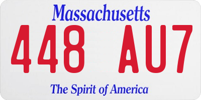 MA license plate 448AU7