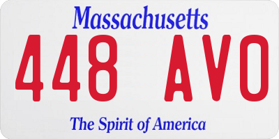 MA license plate 448AV0