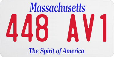 MA license plate 448AV1